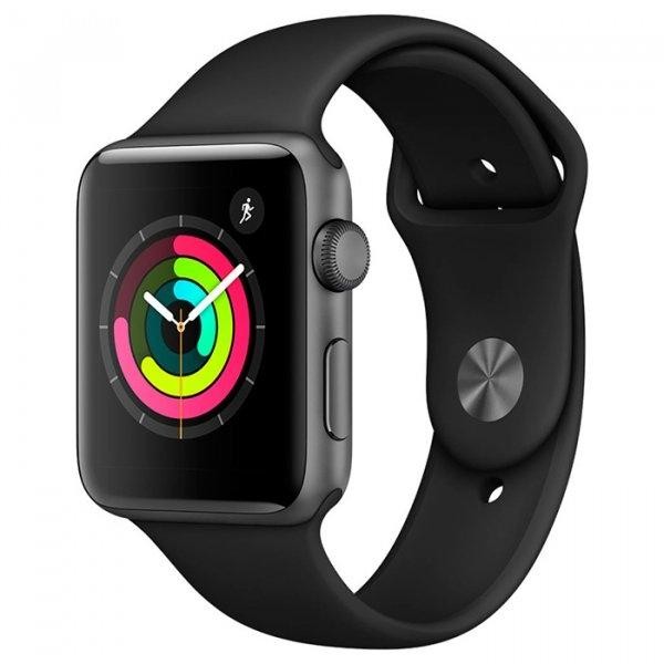 Apple Watch Series 3, 38 mm GPS, folosit, gri spațial, gri aluminiu, curea sport (MTF02)
